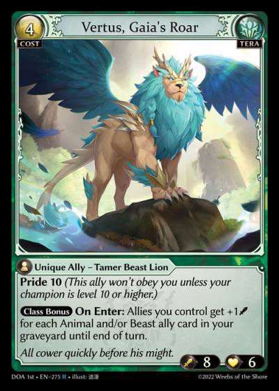 Vertus, Gaia's Roar DOA 1st-EN-275-Foil-Rare (R) - Dawn of Ashes First Edition - Grand Archive Card