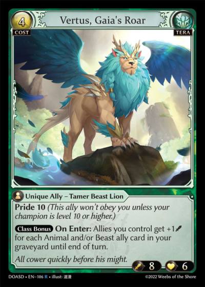 Vertus, Gaia's Roar DOASD-EN-106-Normal-Rare (R) - Dawn of Ashes Starter Decks - Grand Archive Card