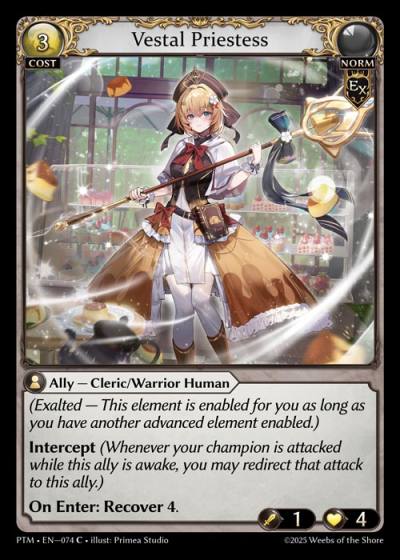Vestal Priestess PTM-EN-074-Foil-Common (C) - Phantom Monarchs - Grand Archive Card