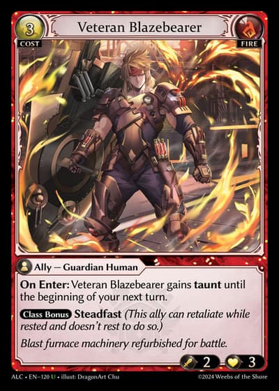 Veteran Blazebearer ALC-EN-120-Foil-Uncommon (U) - Alchemical Revolution - Grand Archive Card