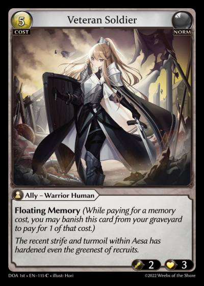 Veteran Soldier DOA 1st-EN-115-Foil-Common (C) - Dawn of Ashes First Edition - Grand Archive Card