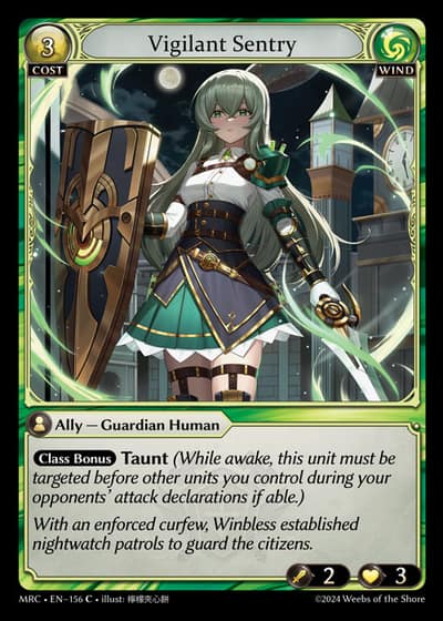 Vigilant Sentry MRC-EN-156-Foil-Common (C) - Mercurial Heart - Grand Archive Card