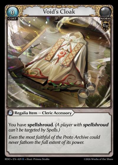 Void's Cloak RDO-EN-029-Foil-Rare (R) - Radiant Origins - Grand Archive Card