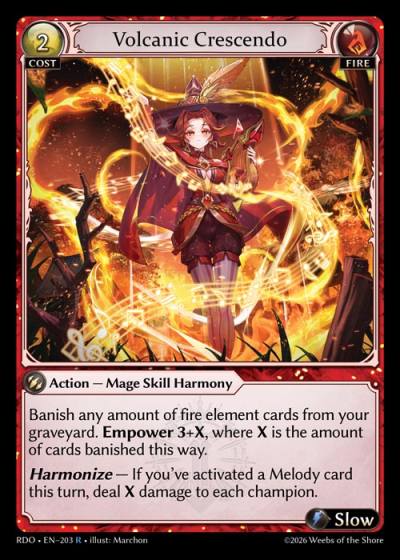 Volcanic Crescendo RDO-EN-203-Foil-Rare (R) - Radiant Origins - Grand Archive Card
