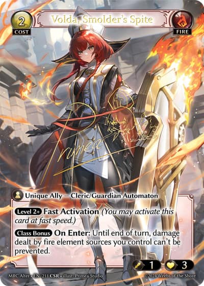 Volda, Smolder's Spite MRC Alter-EN-211-Foil-Collector Super Rare (CSR) - Mercurial Heart Alter Edition - Grand Archive Card