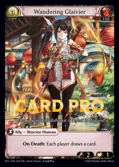 Wandering Glaivier P25-EN-016-Normal-Promotional Rare (PR) - Promotional 2025 - Grand Archive Card