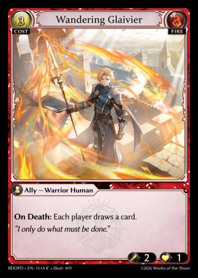 Wandering Glaivier RDOPD-EN-151A-Normal-Common (C) - Radiant Origins Pantheon Decks - Grand Archive Card