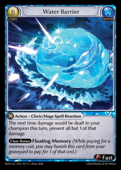 Water Barrier DOA 1st-EN-197-Foil-Uncommon (U) - Dawn of Ashes First Edition - Grand Archive Card