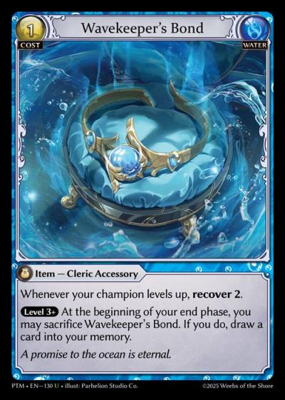 Wavekeeper's Bond PTM-EN-130-Foil-Uncommon (U) - Phantom Monarchs - Grand Archive Card