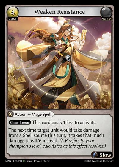 Weaken Resistance AMB-EN-091-Foil-Uncommon (U) - Mortal Ambition - Grand Archive Card