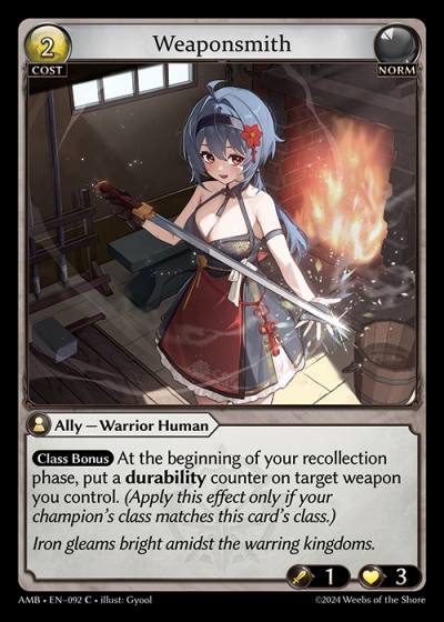 Weaponsmith AMB-EN-092-Normal-Common (C) - Mortal Ambition - Grand Archive Card