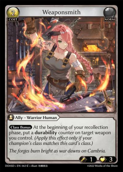 Weaponsmith DOASD-EN-063-Normal-Common (C) - Dawn of Ashes Starter Decks - Grand Archive Card