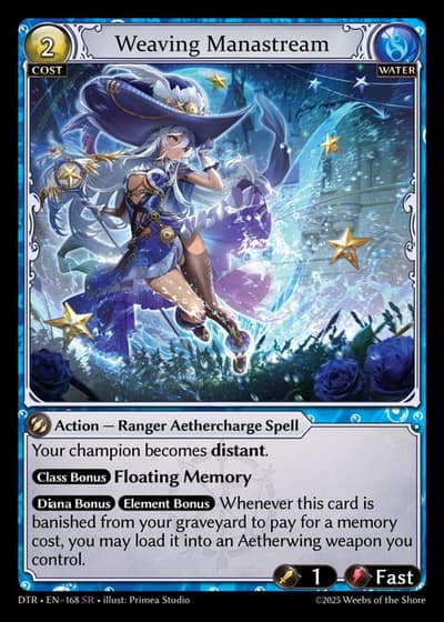 Weaving Manastream DTR-EN-168-Foil-Super Rare (SR) - Distorted Reflections - Grand Archive Card