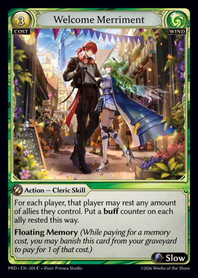 Welcome Merriment PRD-EN-204-Foil-Common (C) - .asphodel/paradise - Grand Archive Card