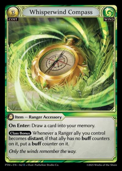 Whisperwind Compass PTM-EN-162-Foil-Rare (R) - Phantom Monarchs - Grand Archive Card