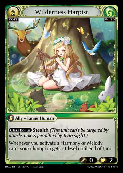 Wilderness Harpist DOA 1st-EN-230-Foil-Common (C) - Dawn of Ashes First Edition - Grand Archive Card
