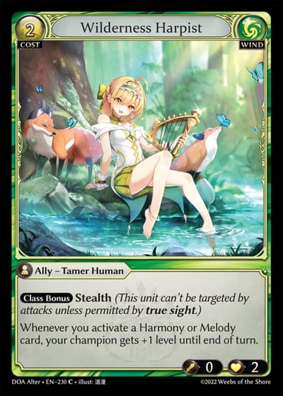 Wilderness Harpist DOA Alter-EN-230-Foil-Common (C) - Dawn of Ashes Alter Edition - Grand Archive Card