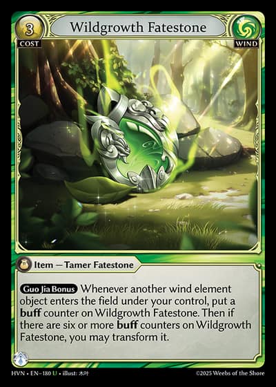 Wildgrowth Fatestone HVN-EN-180-Foil-Uncommon (U) - Abyssal Heaven - Grand Archive Card