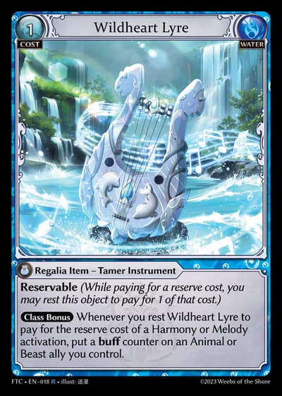 Wildheart Lyre FTC-EN-018-Foil-Rare (R) - Fractured Crown - Grand Archive Card