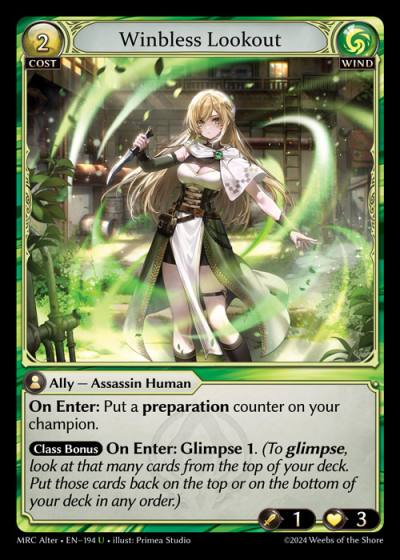 Winbless Lookout MRC Alter-EN-194-Foil-Uncommon (U) - Mercurial Heart Alter Edition - Grand Archive Card
