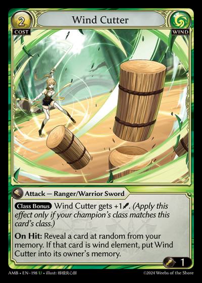 Wind Cutter AMB-EN-198-Normal-Uncommon (U) - Mortal Ambition - Grand Archive Card