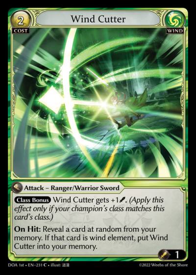 Wind Cutter DOA 1st-EN-231-Normal-Common (C) - Dawn of Ashes First Edition - Grand Archive Card