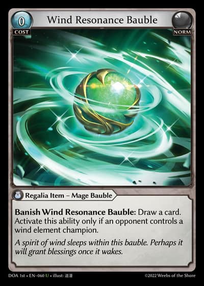 Wind Resonance Bauble DOA 1st-EN-060-Foil-Uncommon (U) - Dawn of Ashes First Edition - Grand Archive Card