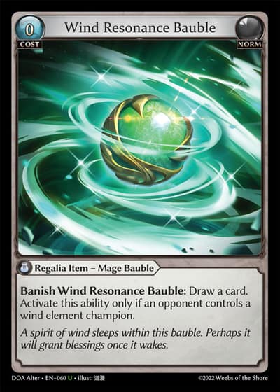 Wind Resonance Bauble DOA Alter-EN-060-Foil-Uncommon (U) - Dawn of Ashes Alter Edition - Grand Archive Card