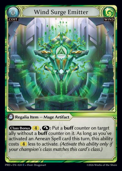 Wind Surge Emitter PRD-EN-024-Foil-Rare (R) - .asphodel/paradise - Grand Archive Card