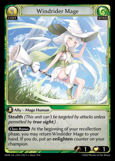 Windrider Mage DOA 1st-EN-232-Foil-Uncommon (U) - Dawn of Ashes First Edition - Grand Archive Card