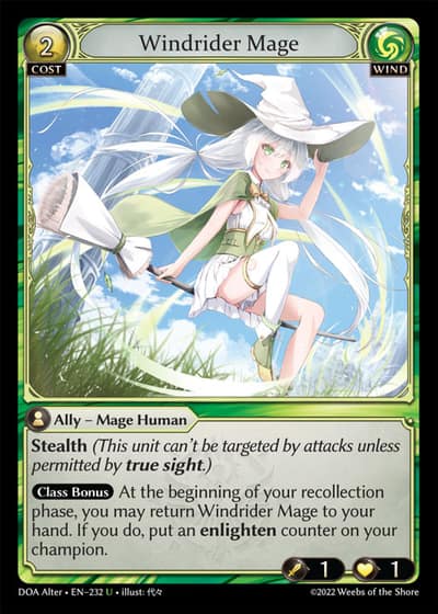 Windrider Mage DOA Alter-EN-232-Foil-Uncommon (U) - Dawn of Ashes Alter Edition - Grand Archive Card