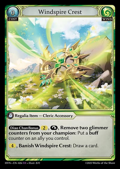 Windspire Crest HVN-EN-026-Foil-Super Rare (SR) - Abyssal Heaven - Grand Archive Card