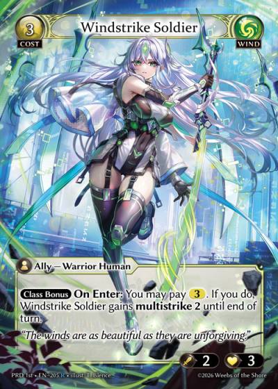 Windstrike Soldier PRD 1st-EN-205-Foil-Rare (R) - .asphodel/paradise First Edition - Grand Archive Card