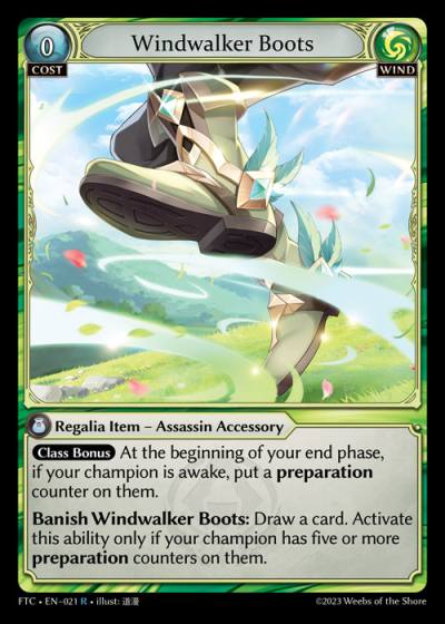 Windwalker Boots FTC-EN-021-Foil-Rare (R) - Fractured Crown - Grand Archive Card