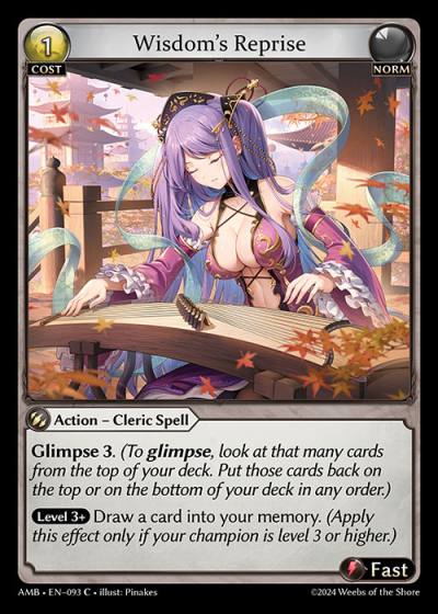 Wisdom's Reprise AMB-EN-093-Foil-Common (C) - Mortal Ambition - Grand Archive Card