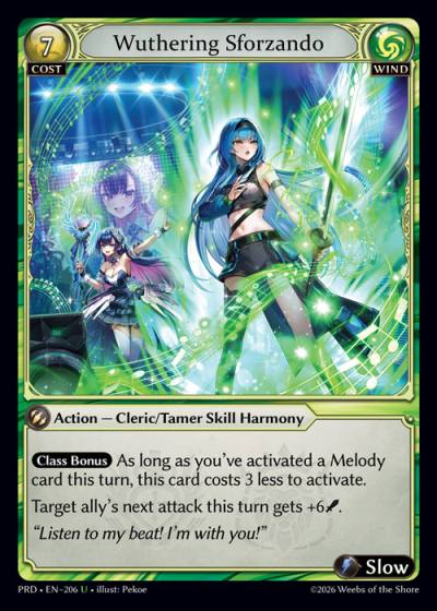 Wuthering Sforzando PRD-EN-206-Foil-Uncommon (U) - .asphodel/paradise - Grand Archive Card