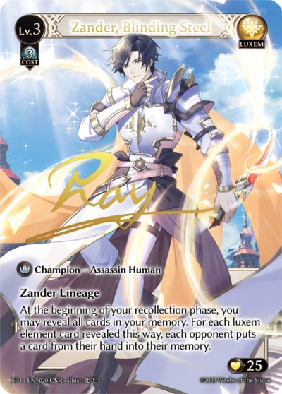 Zander, Blinding Steel SP1-EN-020-Foil-Collector Super Rare (CSR) - Supporter Pack 1 - Grand Archive Card