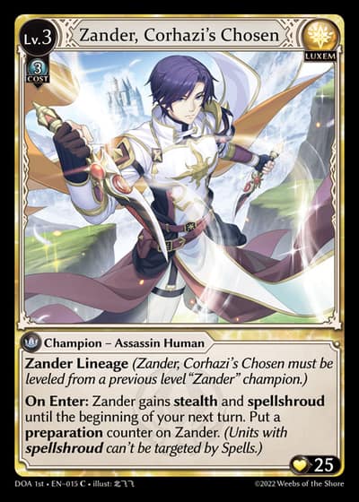 Zander, Corhazi's Chosen DOA 1st-EN-015-Foil-Common (C) - Dawn of Ashes First Edition - Grand Archive Card