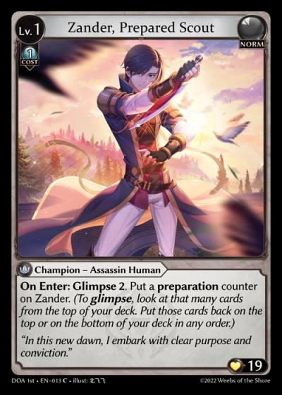 Zander, Prepared Scout DOA 1st-EN-013-Foil-Common (C) - Dawn of Ashes First Edition - Grand Archive Card