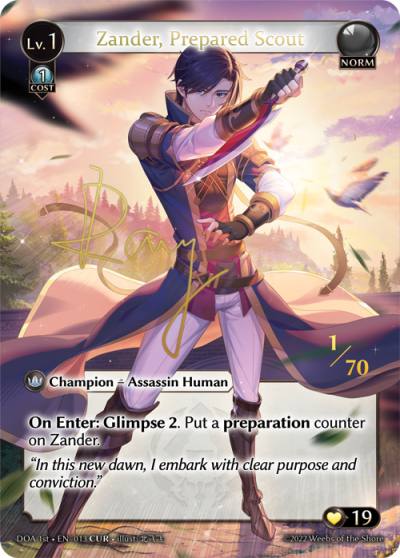 Zander, Prepared Scout DOA 1st-EN-013-Foil-Collector Ultra Rare (CUR) - Dawn of Ashes First Edition - Grand Archive Card