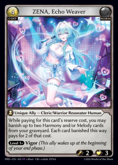 ZENA, Echo Weaver PRD-EN-103-Foil-Super Rare (SR) - .asphodel/paradise - Grand Archive Card