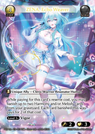 ZENA, Echo Weaver PRD 1st-EN-103-Foil-Common (C) - .asphodel/paradise First Edition - Grand Archive Card